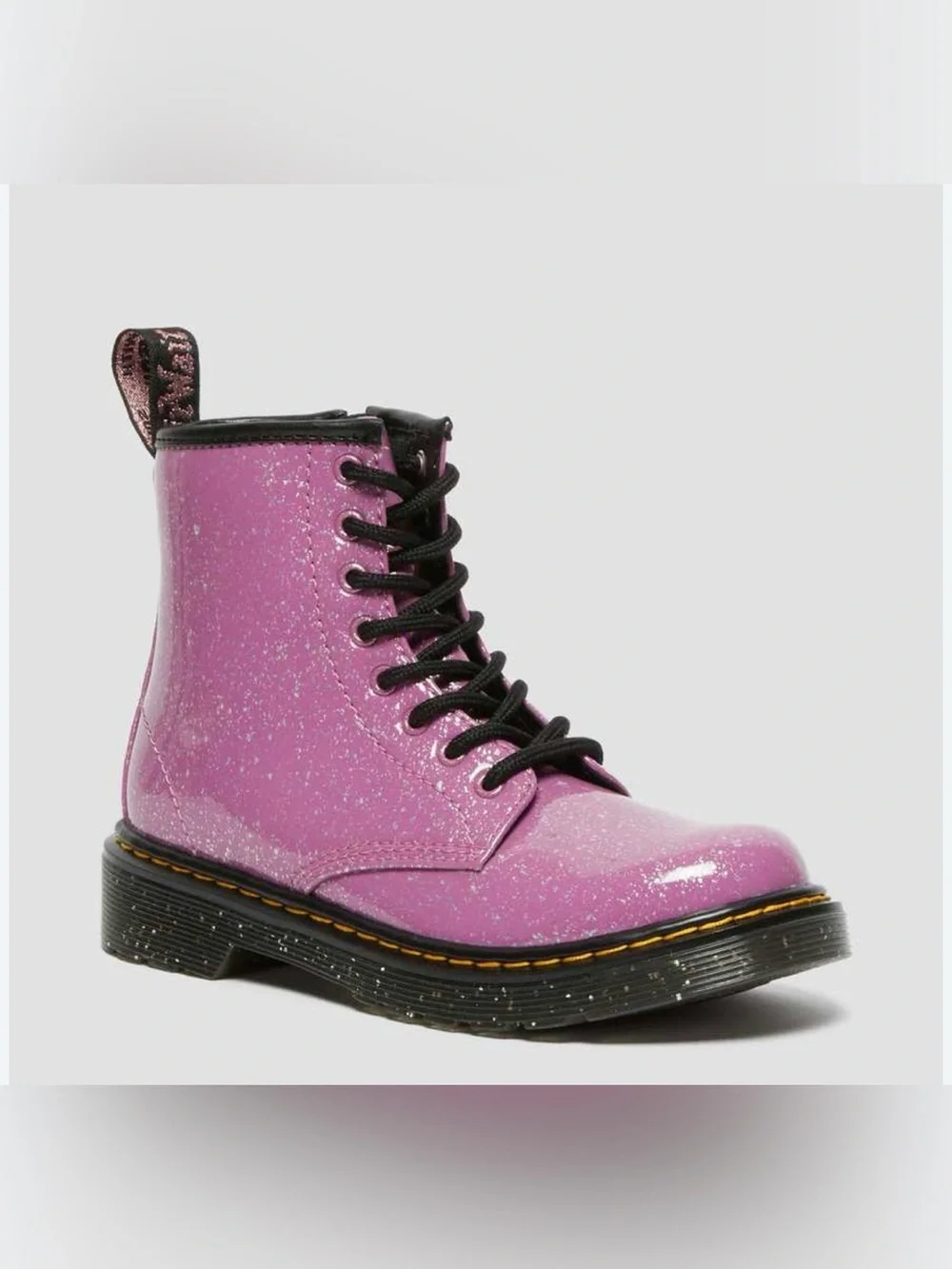 Dr. Martens TODDLER 1460 GLITTER LACE UP BOOTS, Size 8
